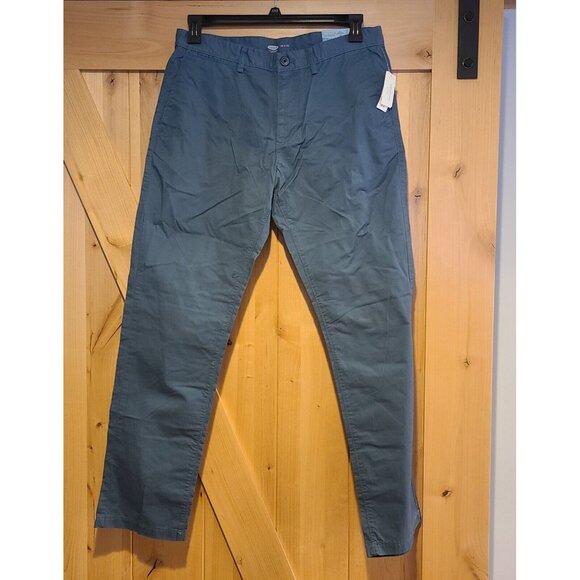 New! Old Navy Pants Men 33x32  Lightweight Khakis Preppy Bodies of Water Blue - Picture 1 of 13